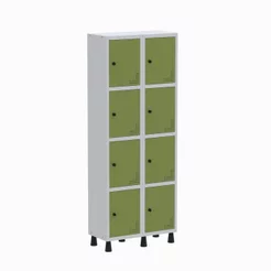 Armário Locker Guarda Volume Aço Light 8 Portas 69x179,5cm Verde e Cinza Cinza/Verde