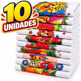 Pano De Prato Estampado Grande Kit Com  5 e 10 Peças