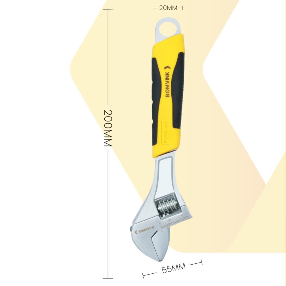 Chave ajustável 8" cabo emborrachado abertura de 20 mm - BOM-1281 Bomvink · foto 2