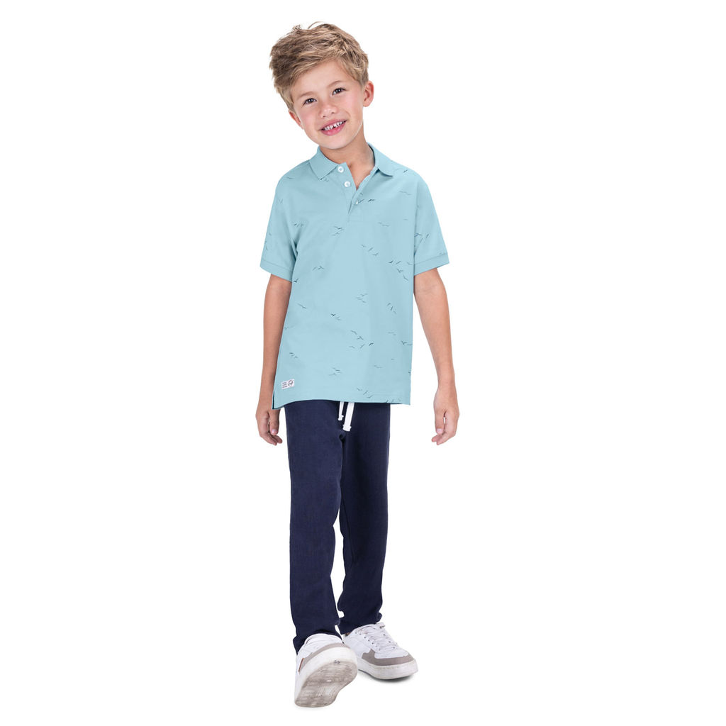 Polo Infantil Em Cotton Trick Nick Azul · foto 2