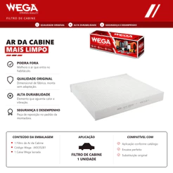 Filtro Do Ar condicionado cabine VW Golf TSI G6 G7 JETTA TSI – Wega AKX35281