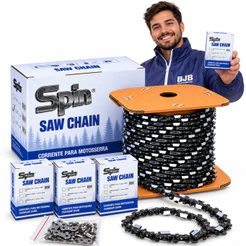 Rolo Corrente Motosserra 3/8 1.5 820 Dentes Spin 1o Linha COMPATIVEL com Husqvarna Sthil, Tekna Vulcan