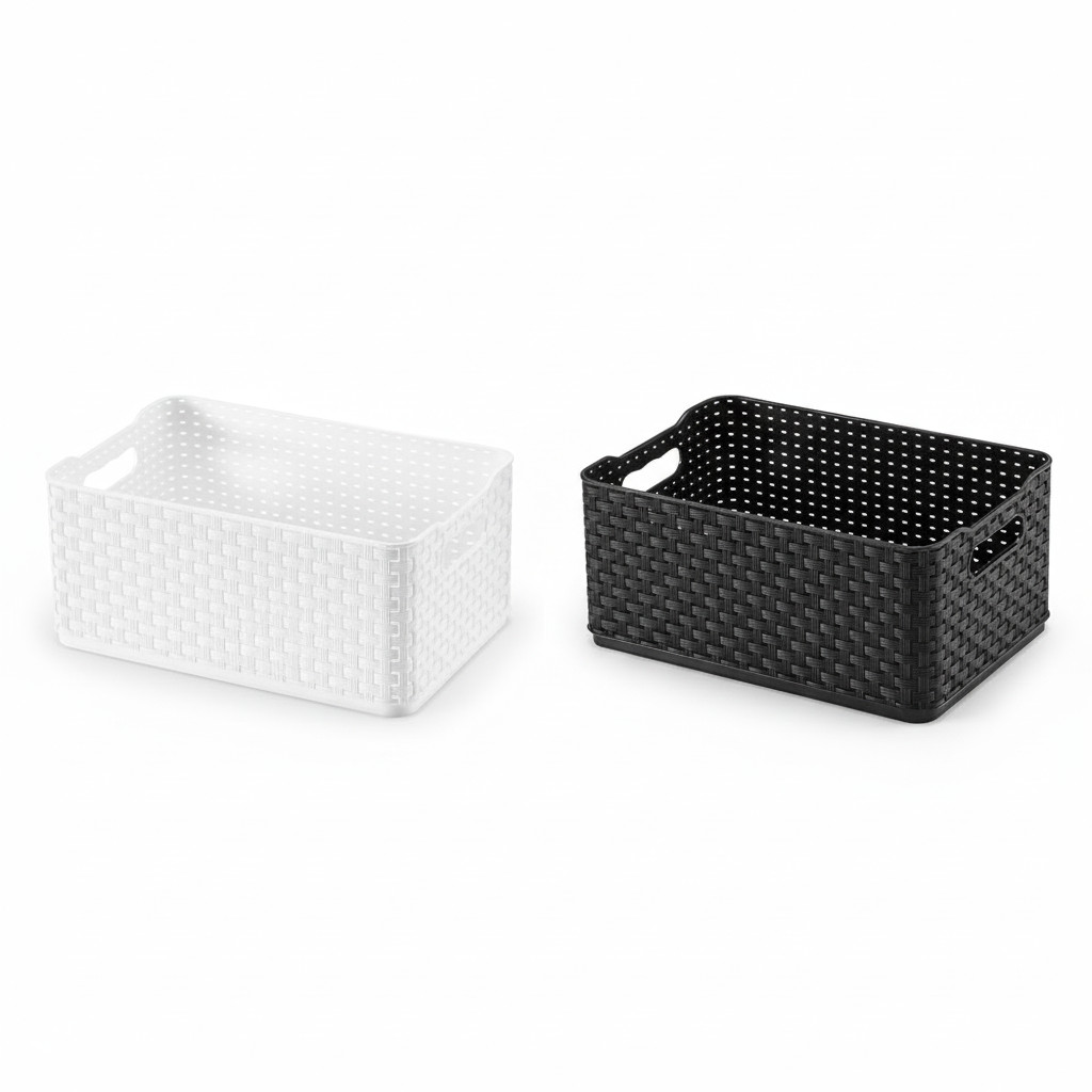 Caixa Organizadora Rattan 4,5L Multiuso Cosméticos Sapatos Acessórios Organização Cozinha Arthi em Oferta na Shopee