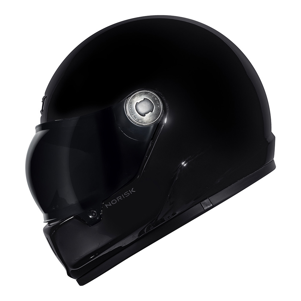 Capacete Moto Norisk V8 Preto Brilho Custom Old Schol