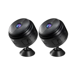 Kir 2 Mini Câmera de Segurança A9 HD Wi-fi Preto com Sensor de Movimento 110V e Suporte para Encaixe