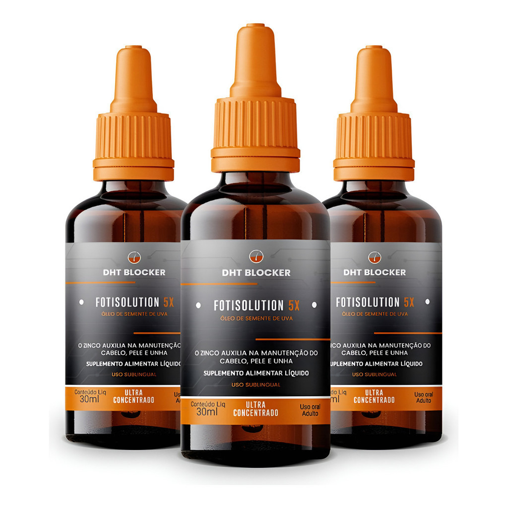 Kit 3 Un Dht Blocker Inhibitor Pró Control - Gotas 30ml