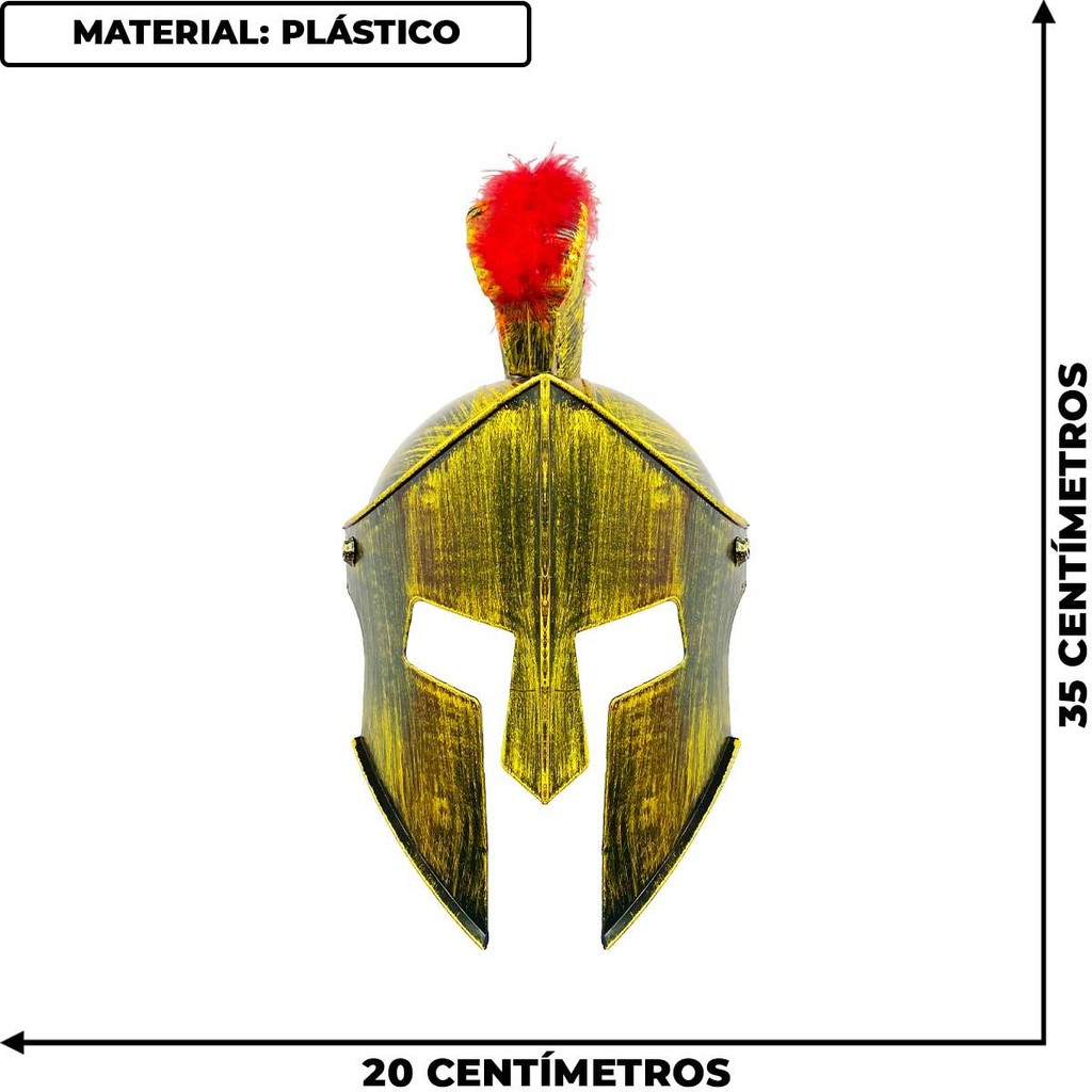 Capacete Gladiador de Luxo Realista pra Fantasia Masculina Elmo Guerreiro Espartano Gladiador 300 · foto 2