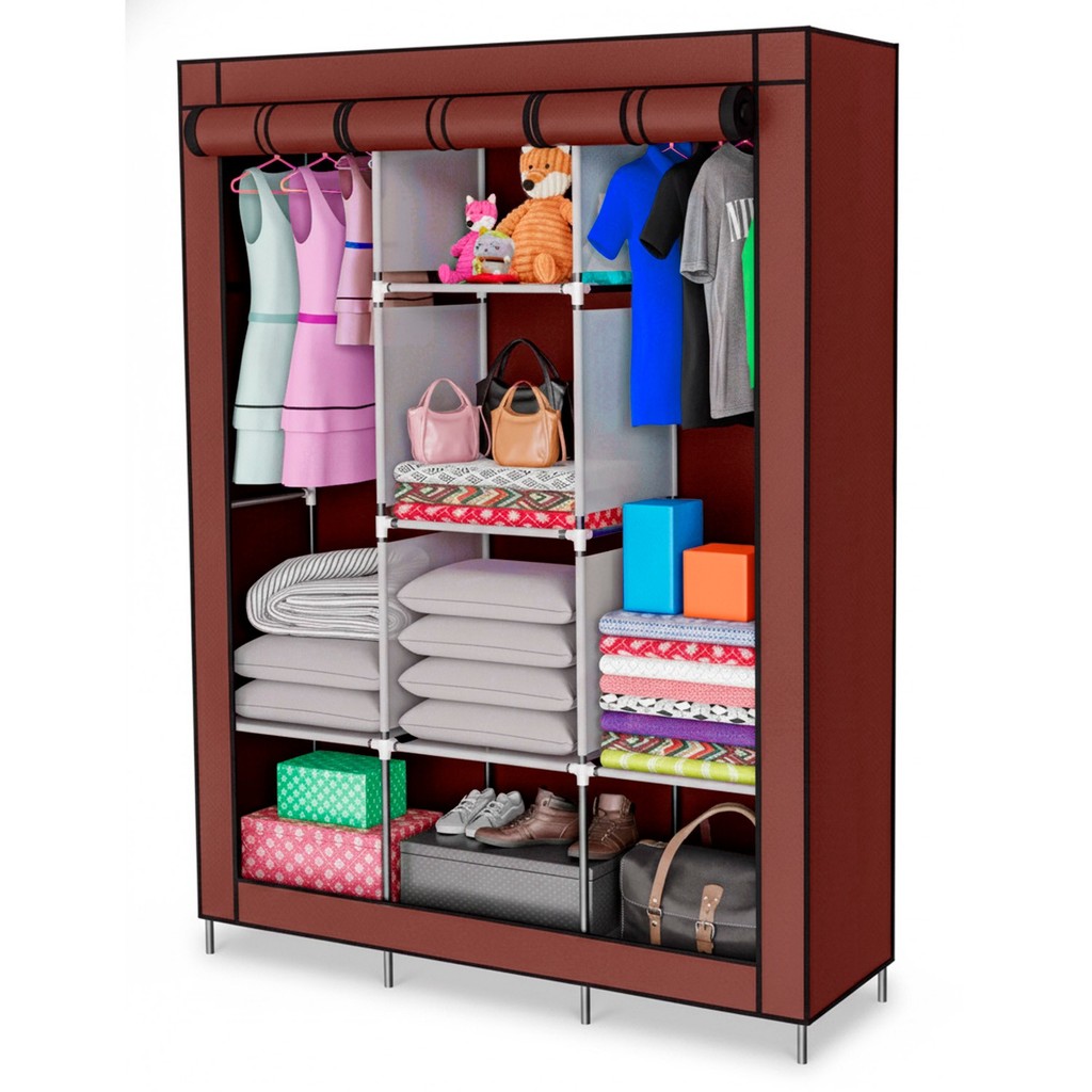 Guarda Roupa Organizador Desmontável Prático Portátil Para Solteiro E Casal