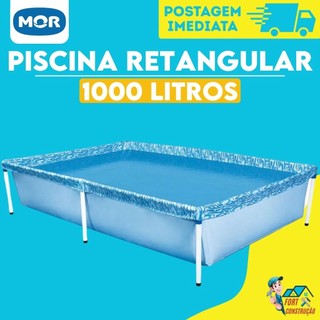 Piscina Estrutural Armação Retangular Infantil 1000L | 400L PVC Mor