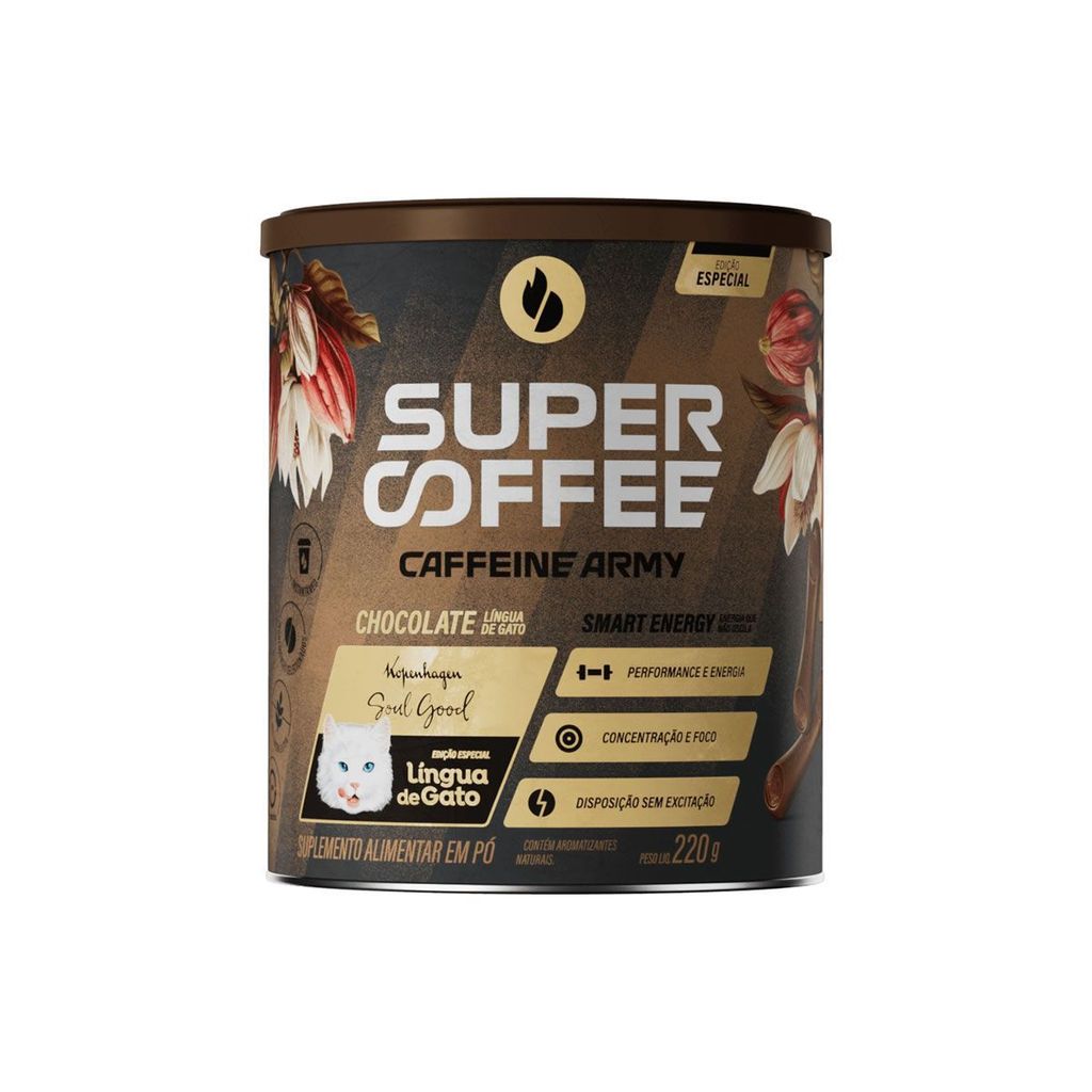 SuperCoffee - 220g Chocolate Língua de Gato - Caffeine Army