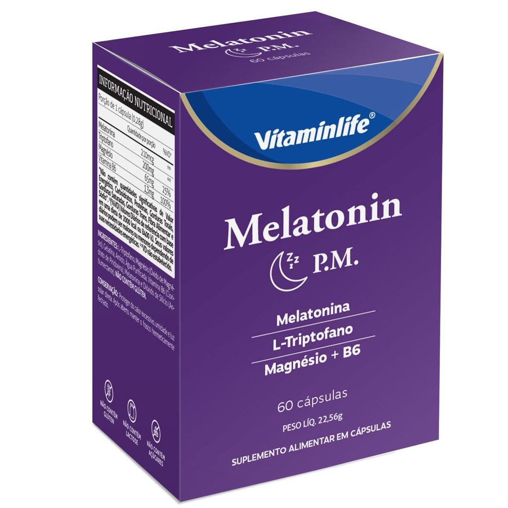 Melatonin P.M - 60 Cápsulas - VitaminLife