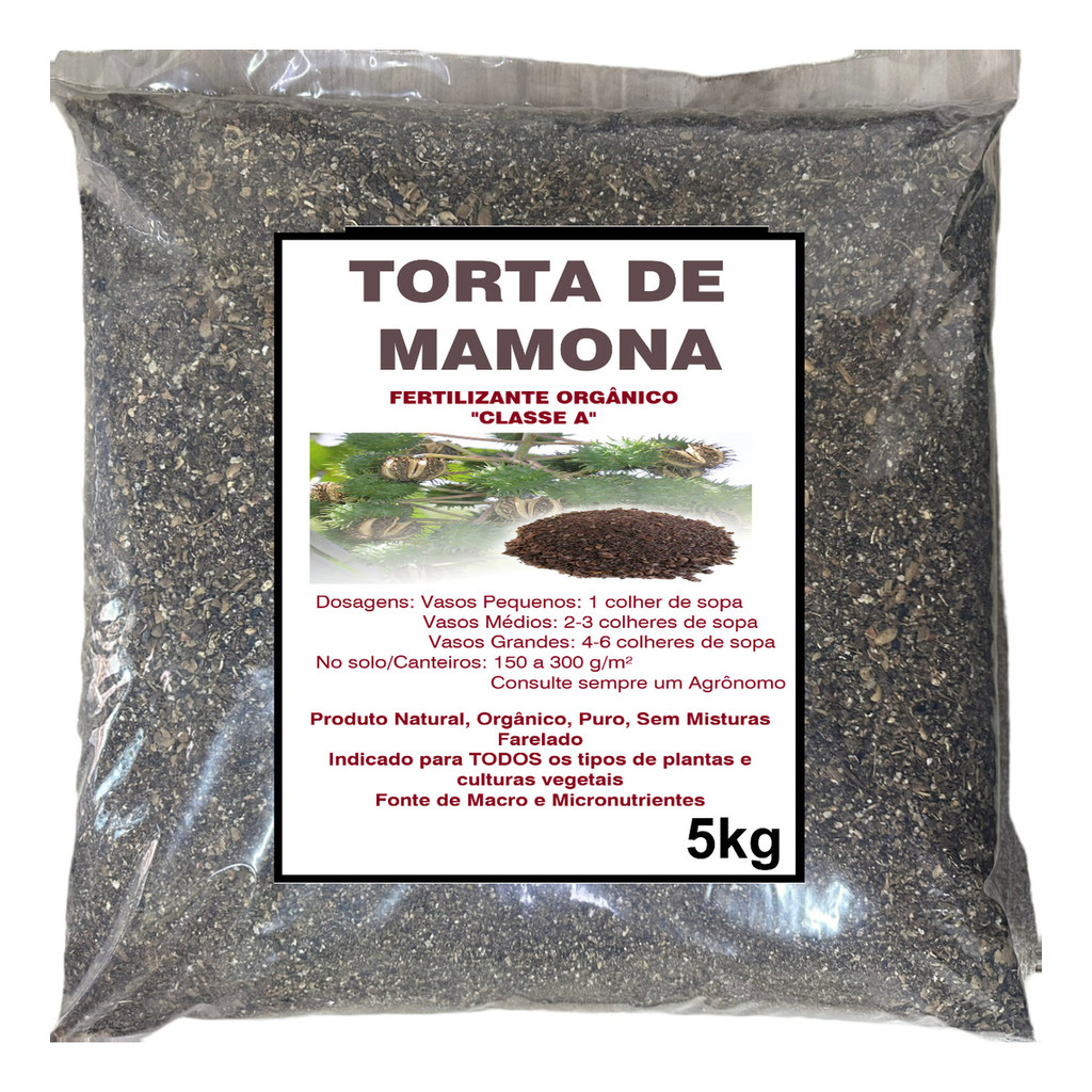 Torta De Mamona 5kg Fertilizante Adubo Orgânico P Plantas Farelada