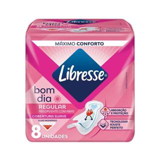 Absorvente Libresse Bom Dia Regular Suave Com Abas Fluxo Moderado 8 Unidades em Oferta na Shopee