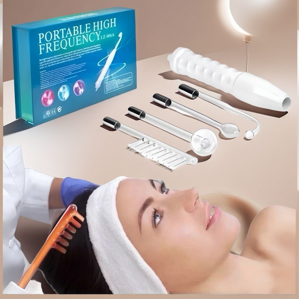 Aparelho Alta Frequência Portátil Para Limpeza De Pele Tratamento Facial e Capilar 4 Eletrodos Eletroterapia Bivolt em Oferta na Shopee