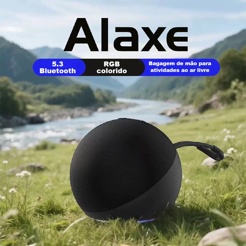 Caixa de som ,modelo Alaxe Echo Dot 5 Pro Max com comando de voz através app da Amazon e bluetooth-Cores Disponíveis em Oferta na Shopee