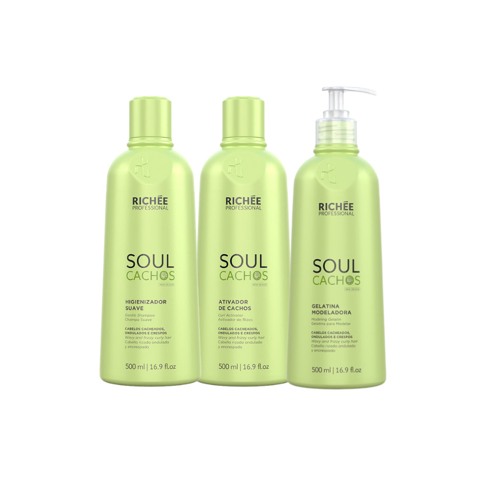 Kit Cachos Definidos: Ativador, Gelatina e Shampoo Brinde em Oferta na Shopee