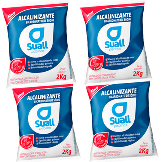 Kit 4 Elevador de Alcalinidade Alcalinizante Suall Produtos Para Piscinas 8kg em Oferta na Shopee