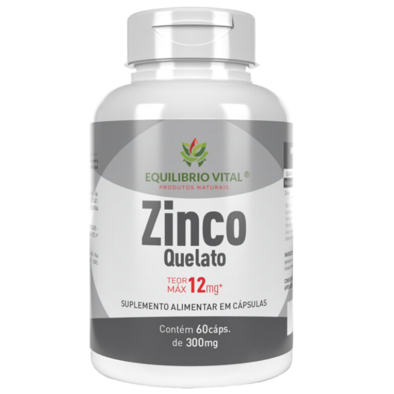 🛡️ Zinco Quelato Teor Max 12mg – Equilíbrio Vital | 60 Cápsulas