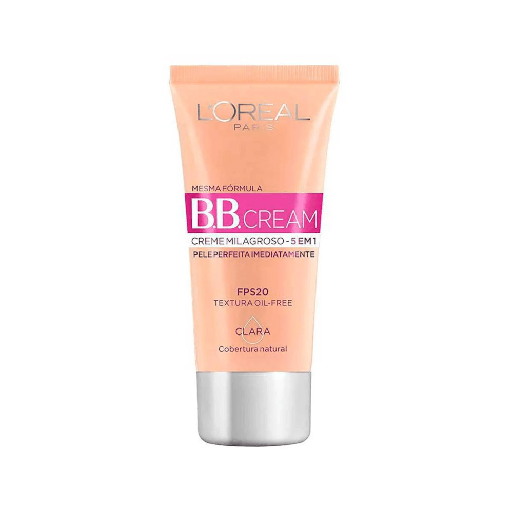 Base BB Cream L'Oréal Paris 5 em 1 Dermo Expertise Cor Clara FPS 20 30ml em Oferta na Shopee