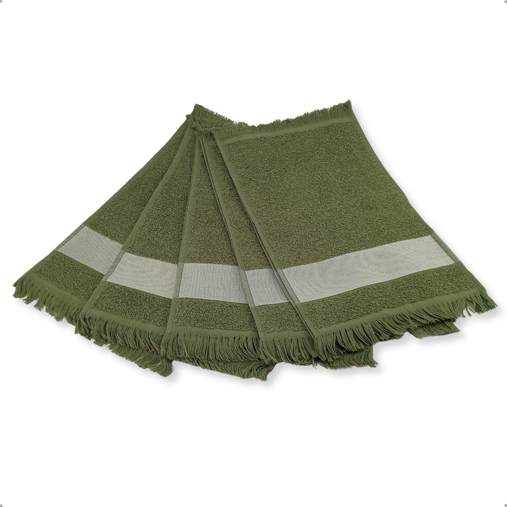Kit 12 Toalha Social  Sublimação Transfer Estampa Sublimática Escolar Brinde  Cor Verde Envelhecido