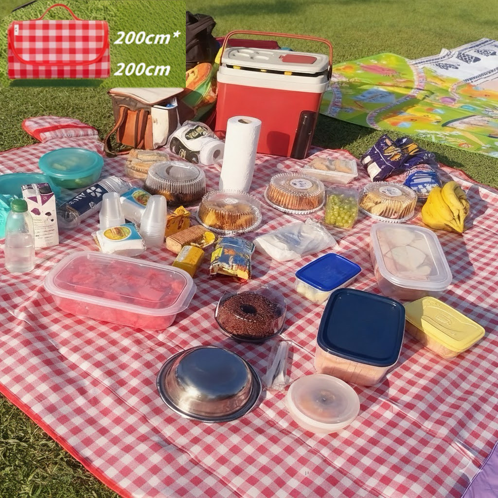 Tapete Piquenique 200X200cm Impermeável À Prova De Umidade | Portátil Dobrável para Picnic e Camping