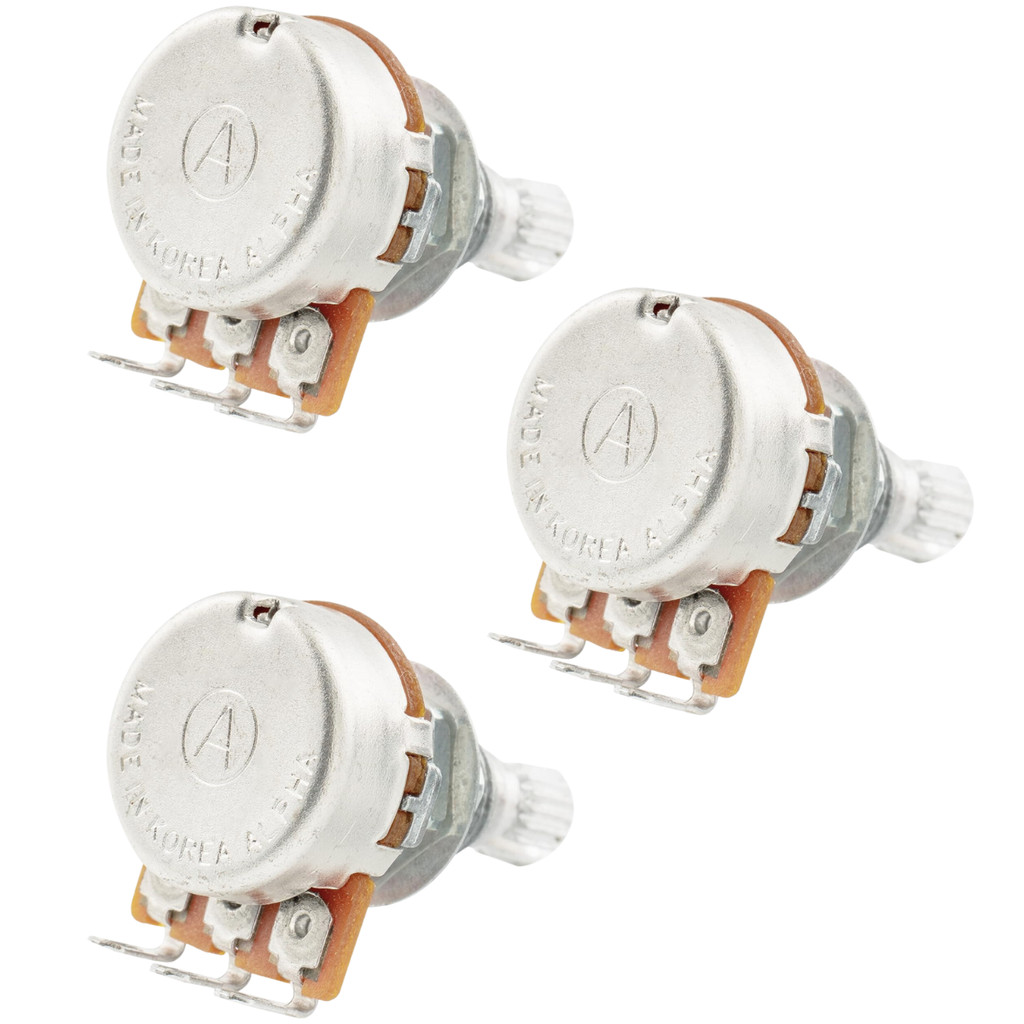 Kit Potenciometros Alpha Jazz Bass Eixo Longo 2 A250K / 1 B250K
