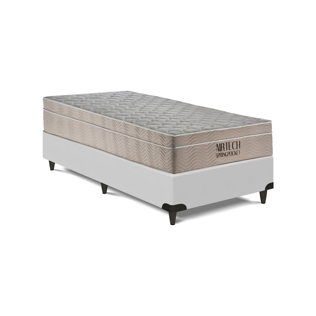 Cama  Box e Colchão Airtech Sping Pocket - Solteiro (88x188) em Oferta na Shopee