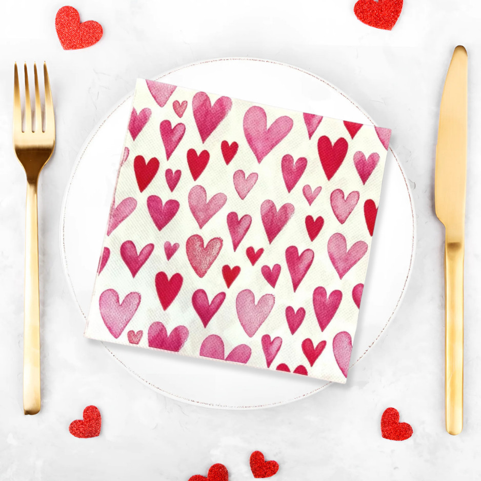 Guardanapo de Papel Romântico Coração Dia dos Namorados Dia das Mães 20 unidades mesa posta 33x33 cm em Oferta na Shopee