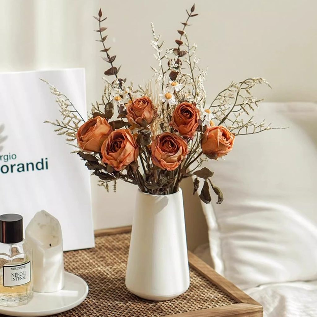 Rosa margarida simulação flor seca falso buquê de flores decoração sala estar mesa jantar decoração ins estilo decoração