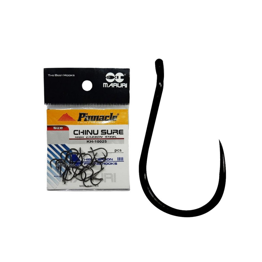 Anzol Pinnacle Nº 5 Chinu Sure-Sem Farpa, Sem Fisga - 20 Peças Ideal Para Mar ,Rios Tilapia Tambaqui Sargo Corvina Pacu