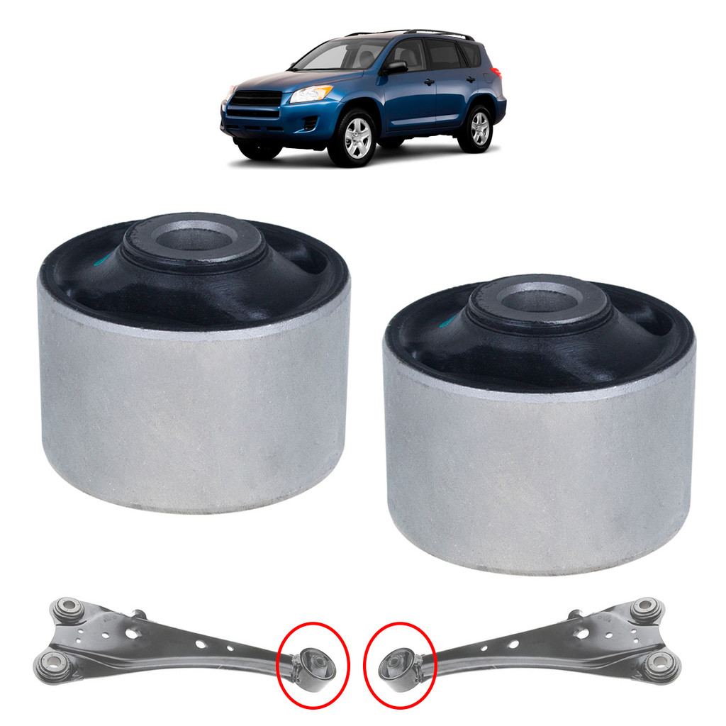 Par Bucha Braço Facão Toyota RAV4 2.0 2.4 2.5 4X4 4X2 2006 a 2018 Traseiro Maior