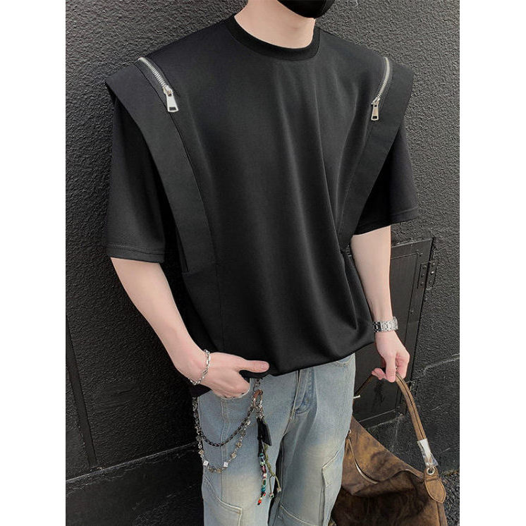 [Premium] Novidades◆Design de verão almofadas de ombro masculino feminino camiseta de manga curta masculina moda na moda