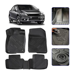 Tapete Bandeja 3D para Civic G10 2016 a 2021 com Bordas Elevadas - Linha Premium