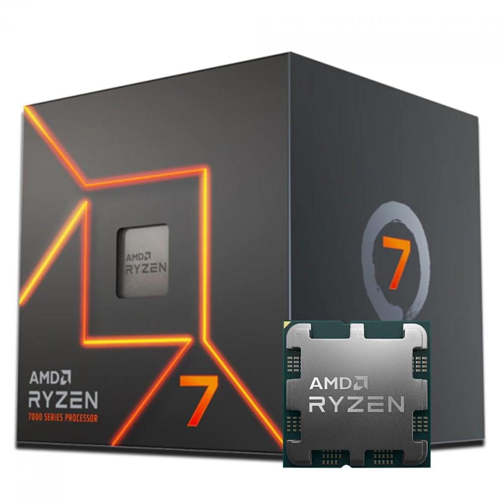 Processador AMD Ryzen 7 7700 3.8GHz (5.3GHz Turbo), 8-Cores 16-Threads, AM5 Com 