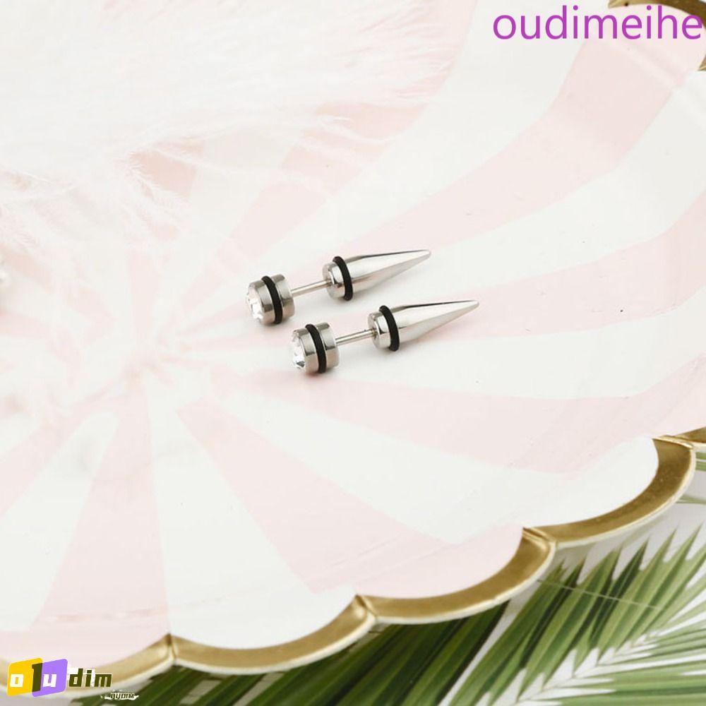 OUDIMEIHE 2 Peças De Brincos De Zircônia , Masculinos Estilo Coreano Streetwear , Brinco De Aço Inoxidável De Cristal