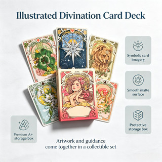 Tarot Romantic Lenormand Oracle Cards 9*6cm Floral Motifs of The Art Nouveau Style 37 Pcs (with 1 Special Card) P01