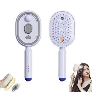 Escova a Vapor Elétrica, Pente com Almofada de Ar Recarregável para Mulheres, Pente Desembaraçador Antiestático 3 em 1 e