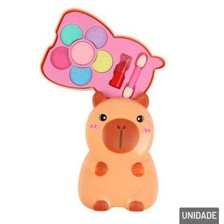 Maquiagem Infantil Estojo de Capivara Pintar Boneca Rosto Diversão Garantida Presente