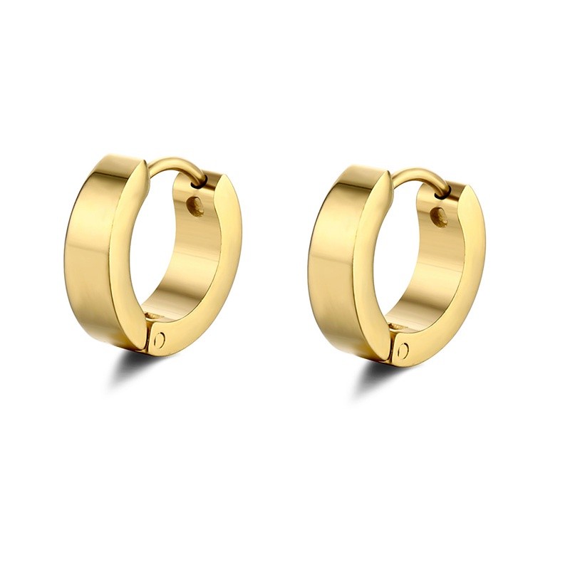1 Par Brinco Argola articulada Dourado Aço Inoxidavel masculino e feminino