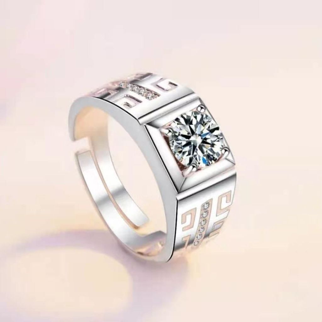Anéis de casal ousados, anéis de diamante masculinos e femininos, anéis ajustáveis masculinos, anéis combinando para cas