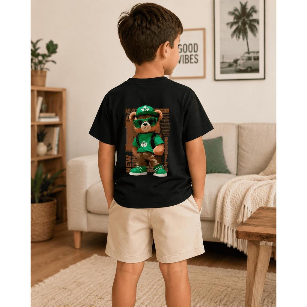 Conjunto Infantil  Camiseta NY Estampada com  Bermuda em Algodão  Casual para Verão  Confortável, Estiloso e Premium