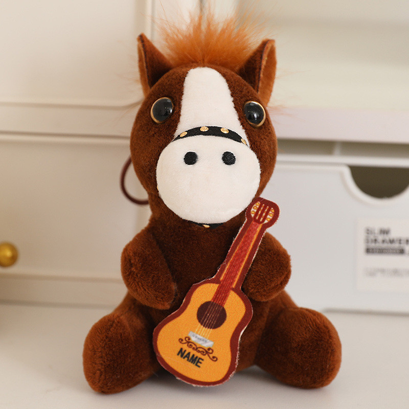 [Decoração Charmosa] Figura De Caballo De Peluche/Colgante De Llave/Decoración/Chaveiro Cavalo