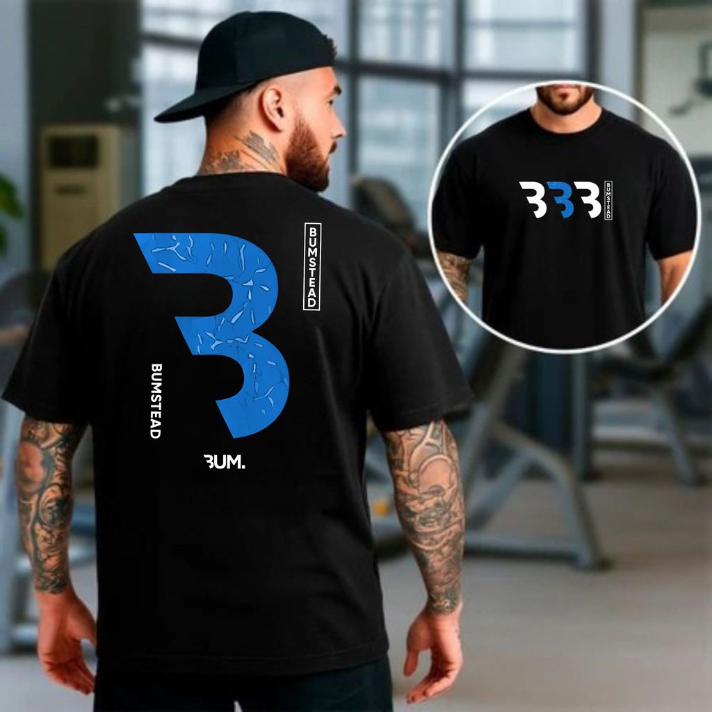 Camiseta masculina Oversized Estampa Bumbstead para Academia Musculação camisa algodão Streetwear 100% Algodão