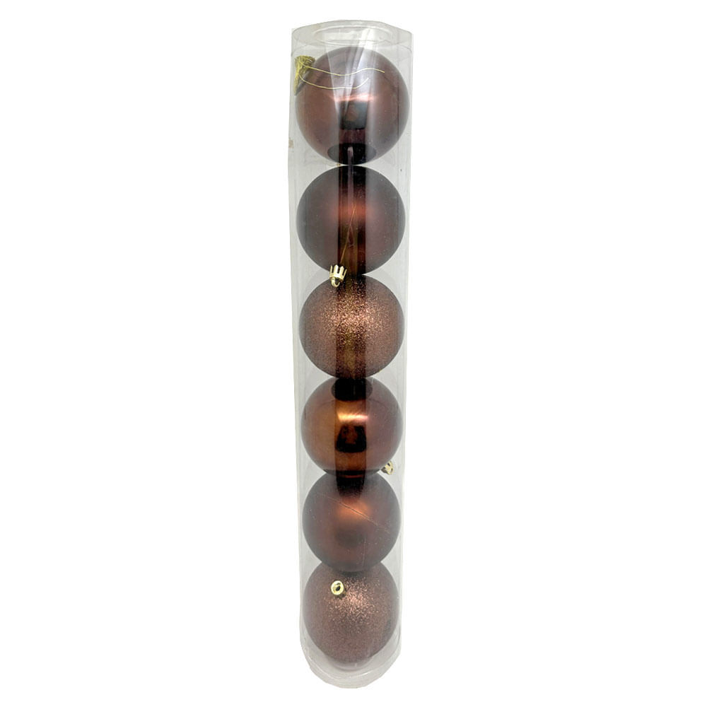 Tubo Bola Natal 8cm c 6 CV244570 Cazza Mr