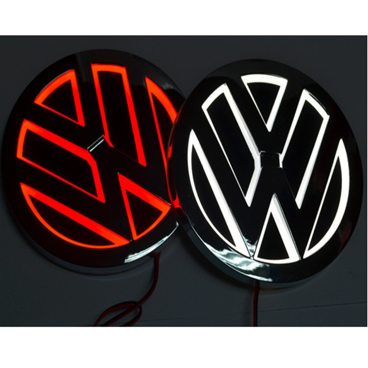 Luz Frontal Central LED 5D para VW Bora CC Scirocco Sharan Touran Lavida Sagitar, Emblema Traseiro D com 11cm de Diâmetr