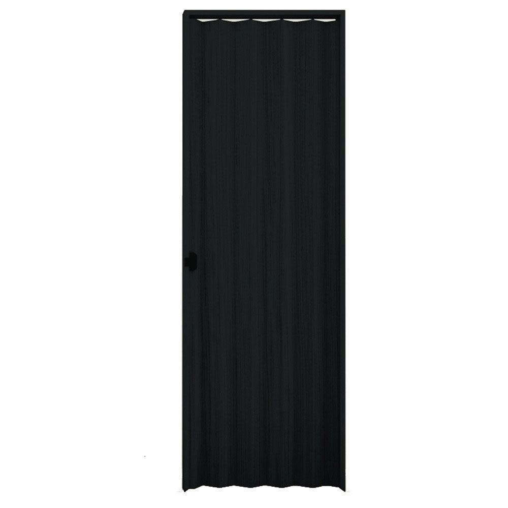 Porta Sanfonada Interna Plasbil PVC Relevo Preto, 210 x 80 cm