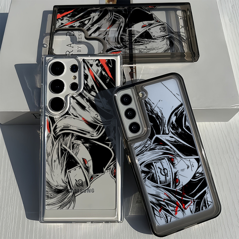 Para Samsung S26 S25 Ultra S24 S25FE A56 S24FE S23 " Kakashi " Itachi " Capa Rígida Transparente S22 A17 A16 A15 A72 A53