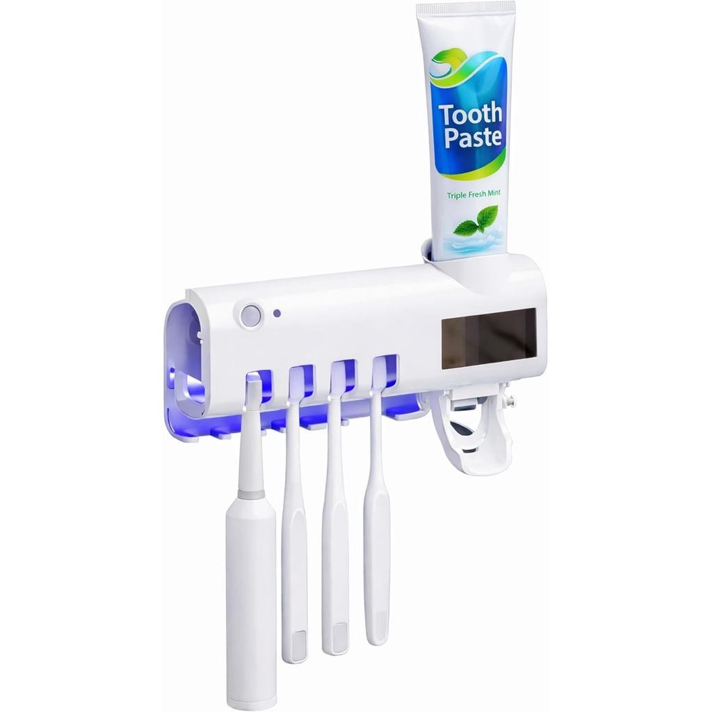 Esterilizador UV para Escovas de Dente, Suporte e Dispensador Automático de Pasta de Dente V6HS