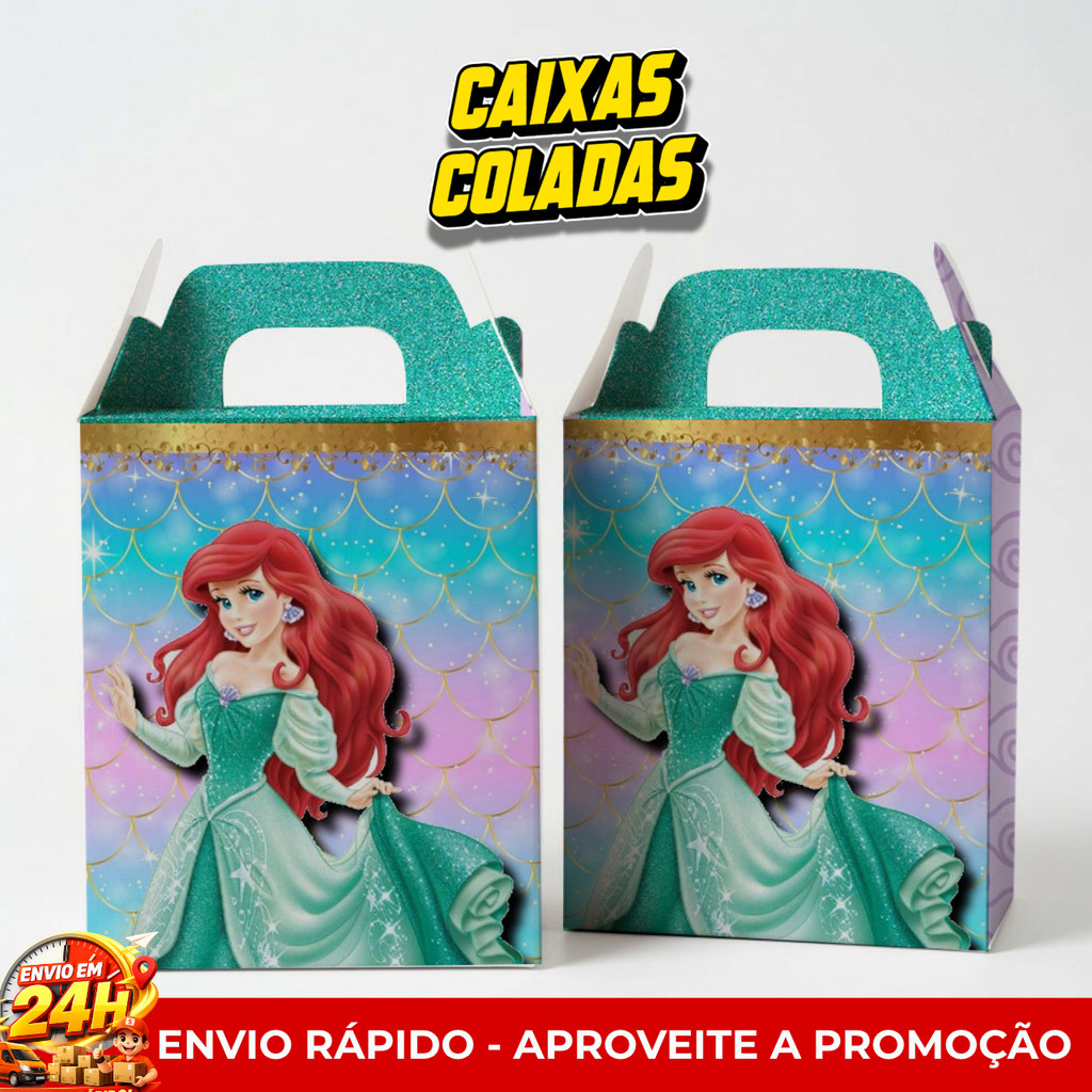 Kit Festa Princesa Ariel Pequena Sereia Lembrancinhas maletinha Festa Aniversario Decoracao Infantil
