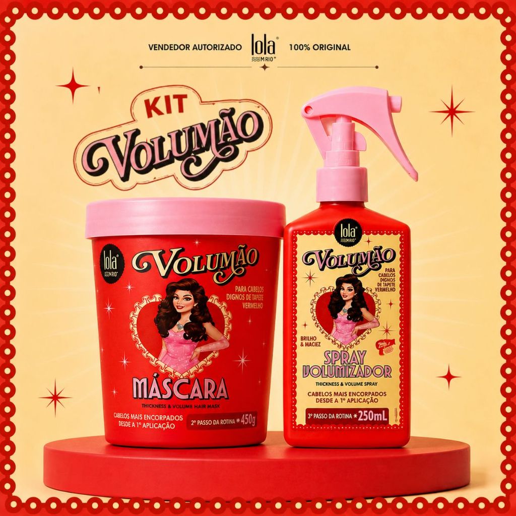 Lola Volumão Spray 250ml + Máscara 450g Volume, Brilho e